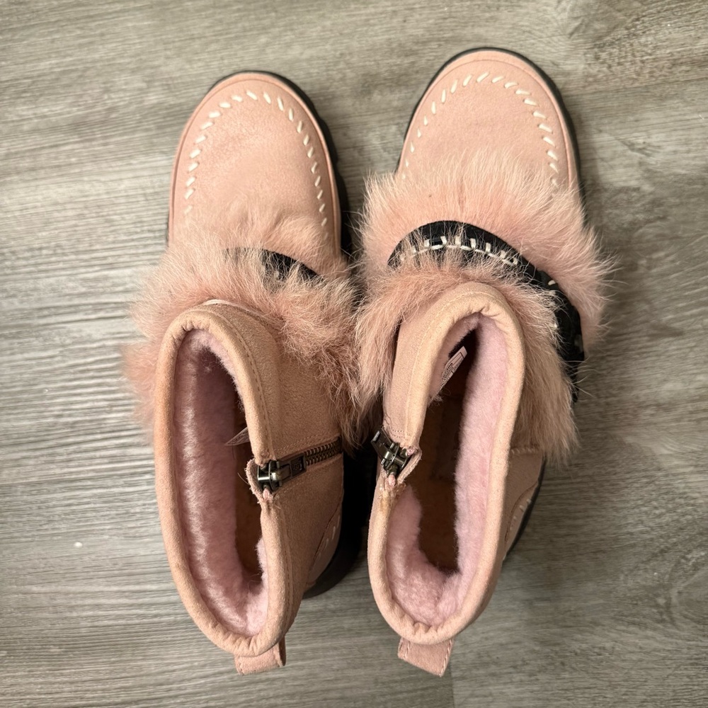 Ugg Fluff Punk Ankle Boots Pink - Picture 4 of 4